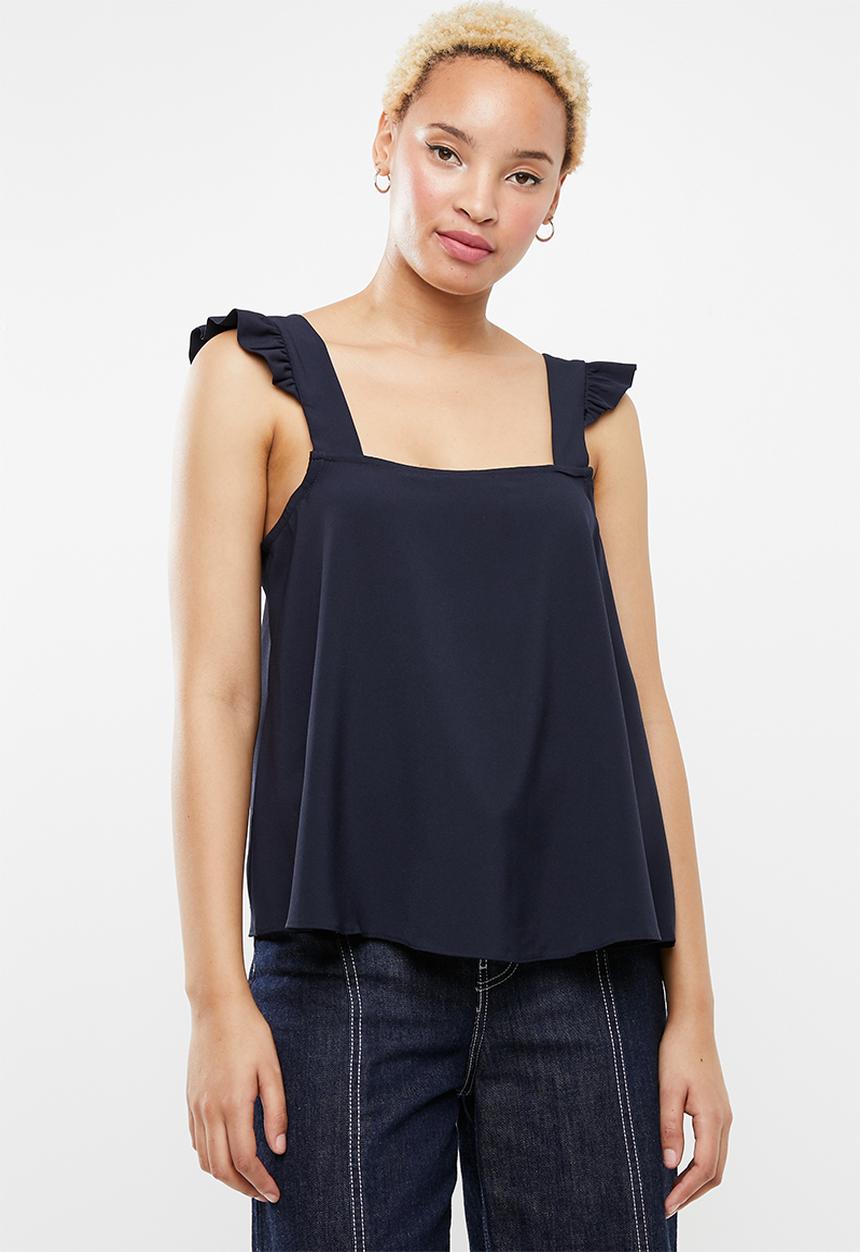 c(inch) - Frill detail cami - navy