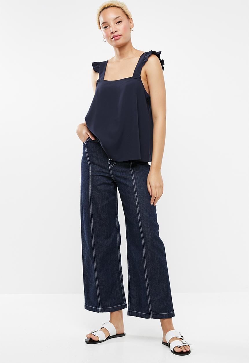 c(inch) - Frill detail cami - navy