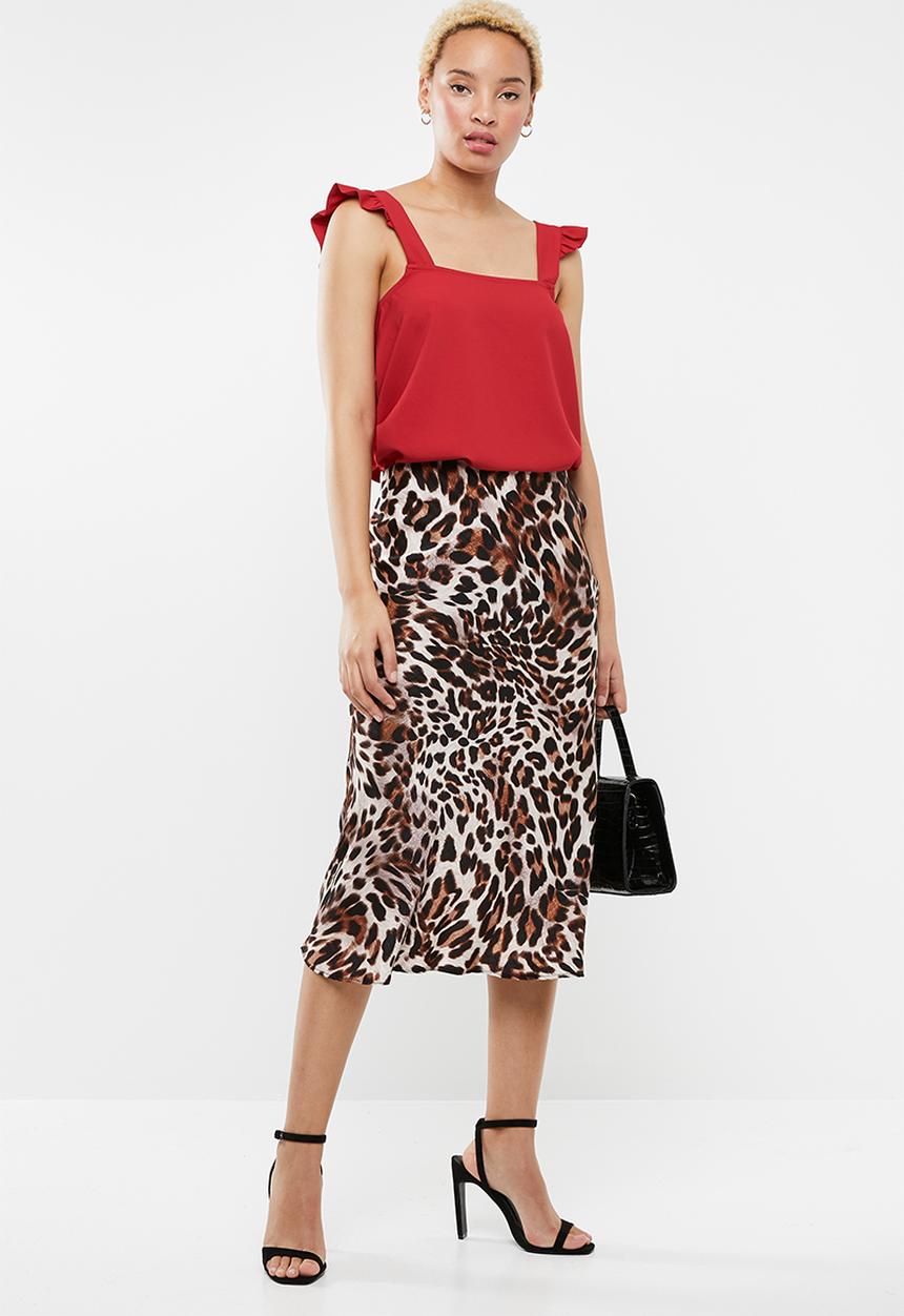 c(inch) - Frill detail cami - red