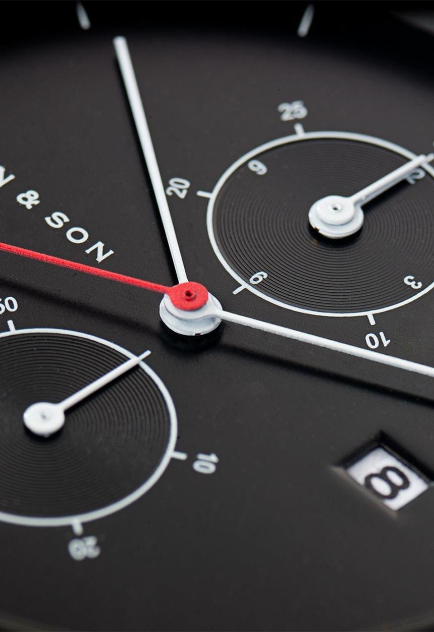 Kapten & Son - Chrono leather watch - black & navy