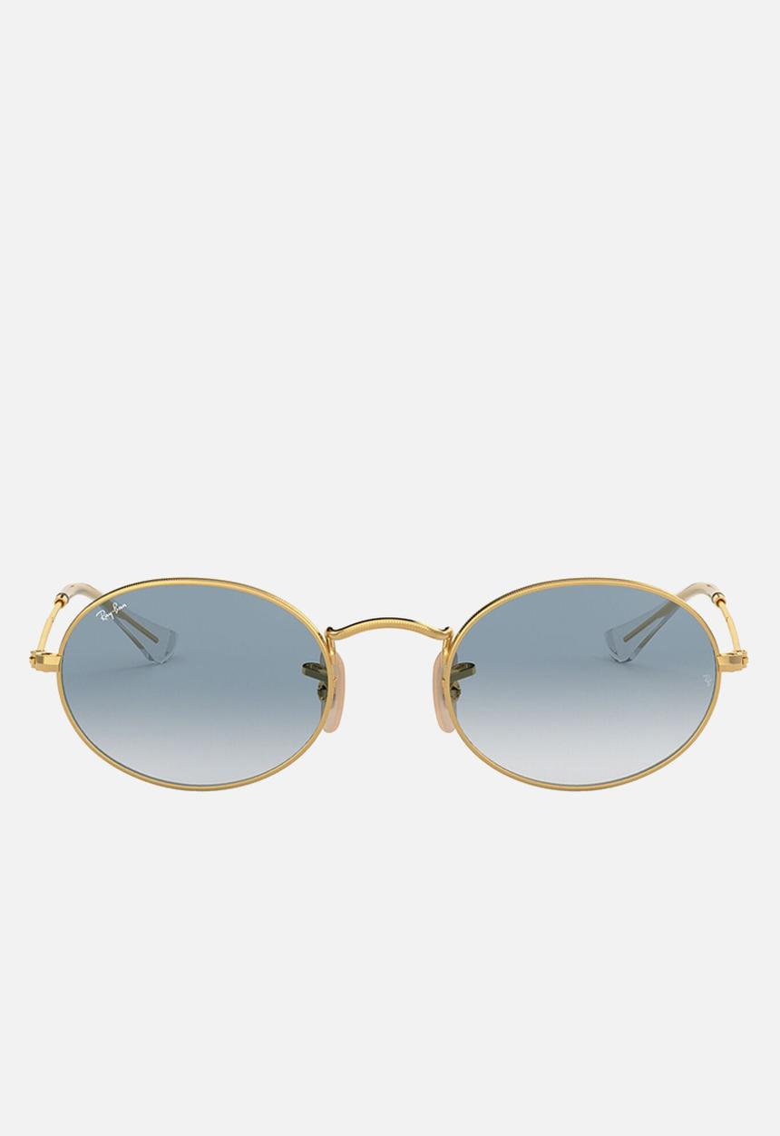 Ray-Ban - Ray-ban oval flat lenses rb3547n 001/3f - crystal white/blue