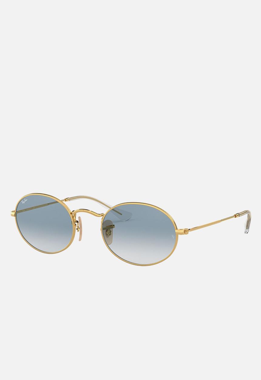 Ray-Ban - Ray-ban oval flat lenses rb3547n 001/3f - crystal white/blue