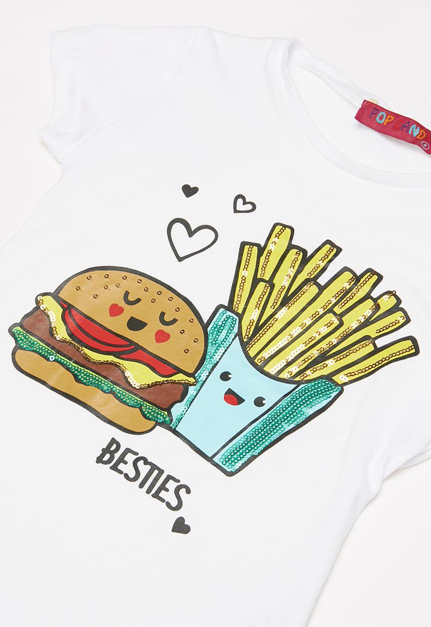 Pop Candy - Girls short sleeve tee - white
