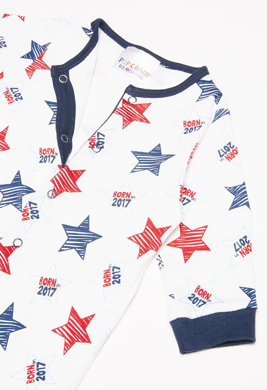 Pop Candy - Born in 2017 sleepsuit - white 