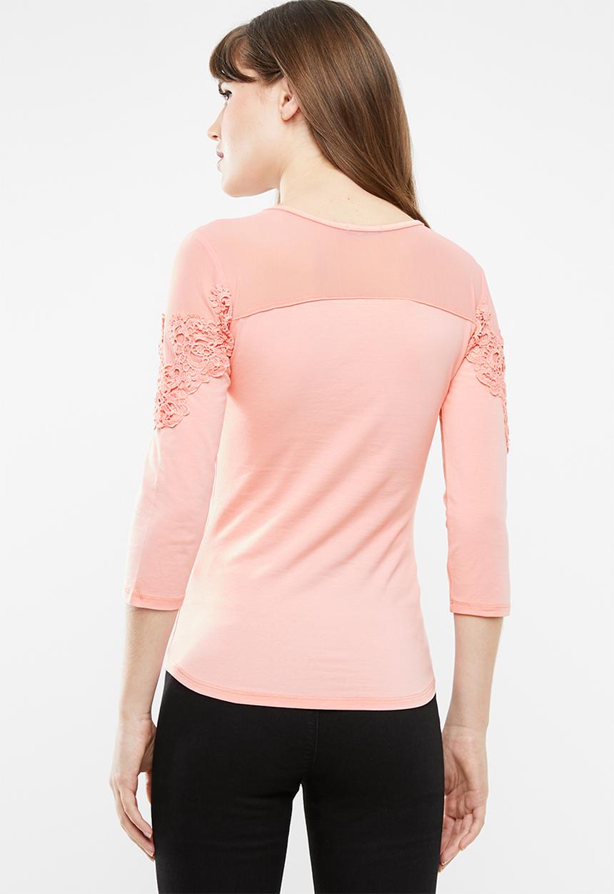 SISSY BOY - Feminine lace up top - pink