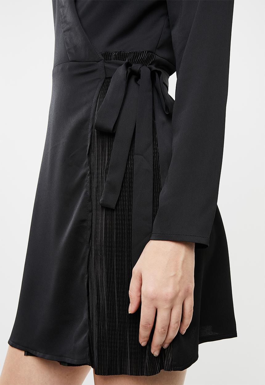 Missguided - Tie side plisse blazer dress - black