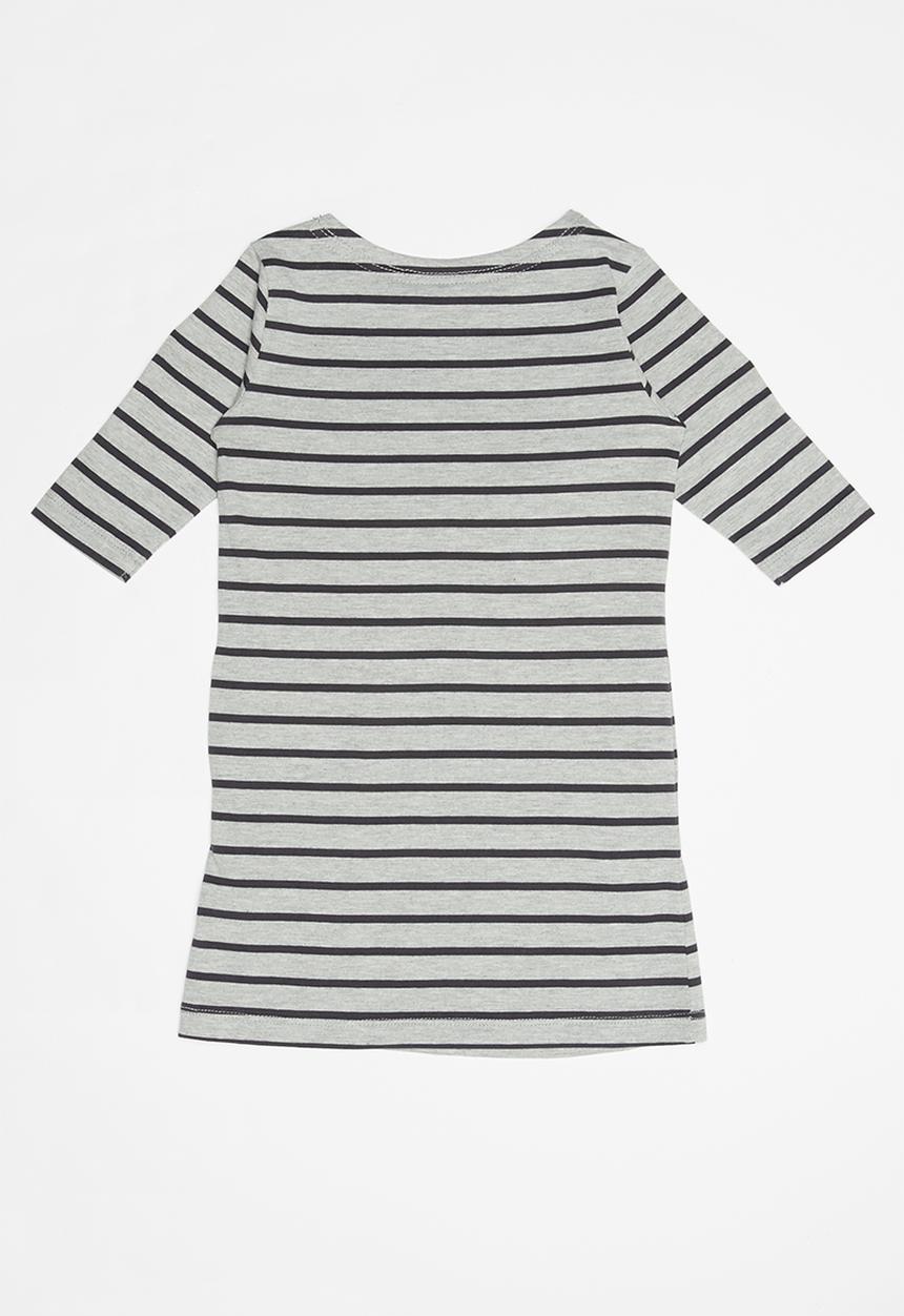 POLO - Girls harper ms striped dress - grey