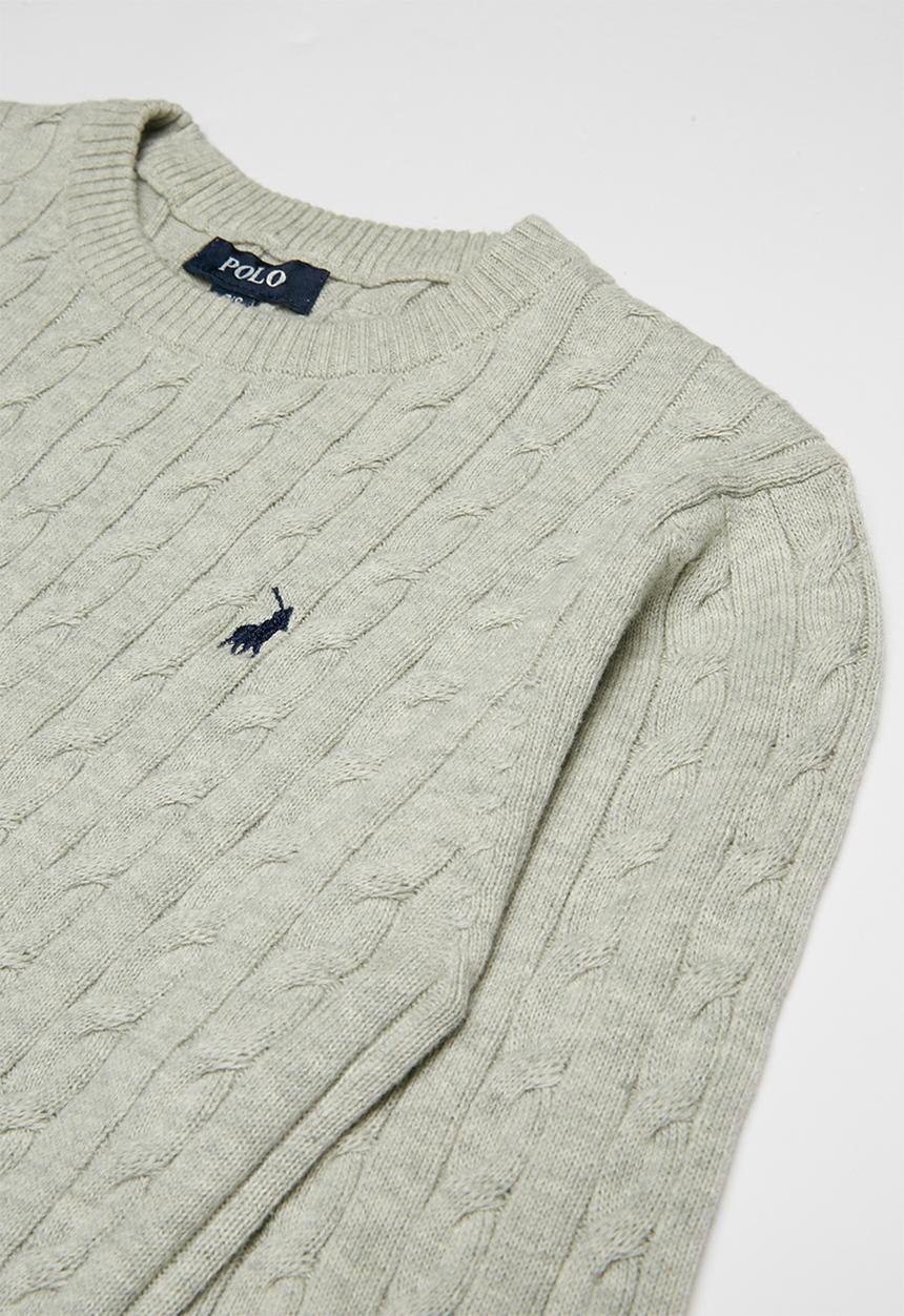 POLO - Jason cable knit pullover - grey