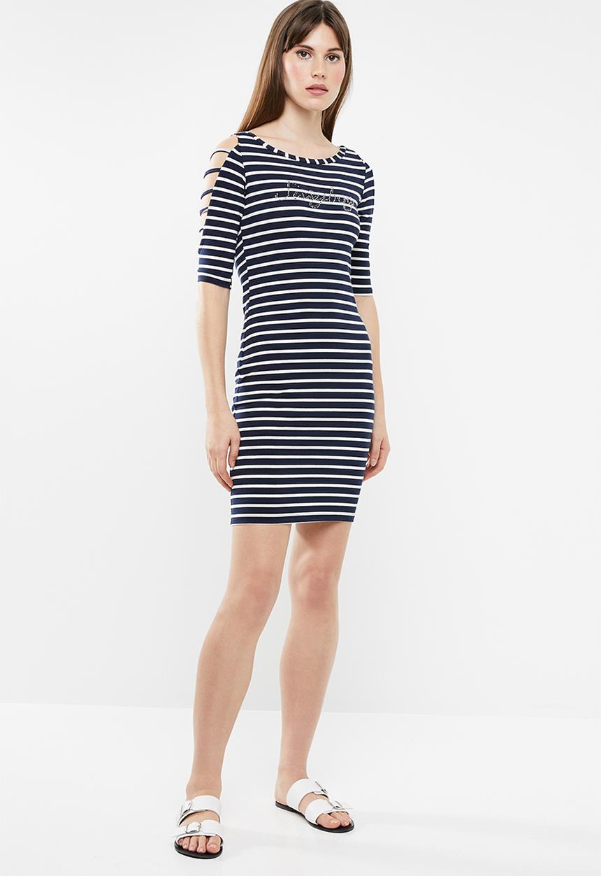 SISSY BOY - Sleeve cut detailed dress - navy & white