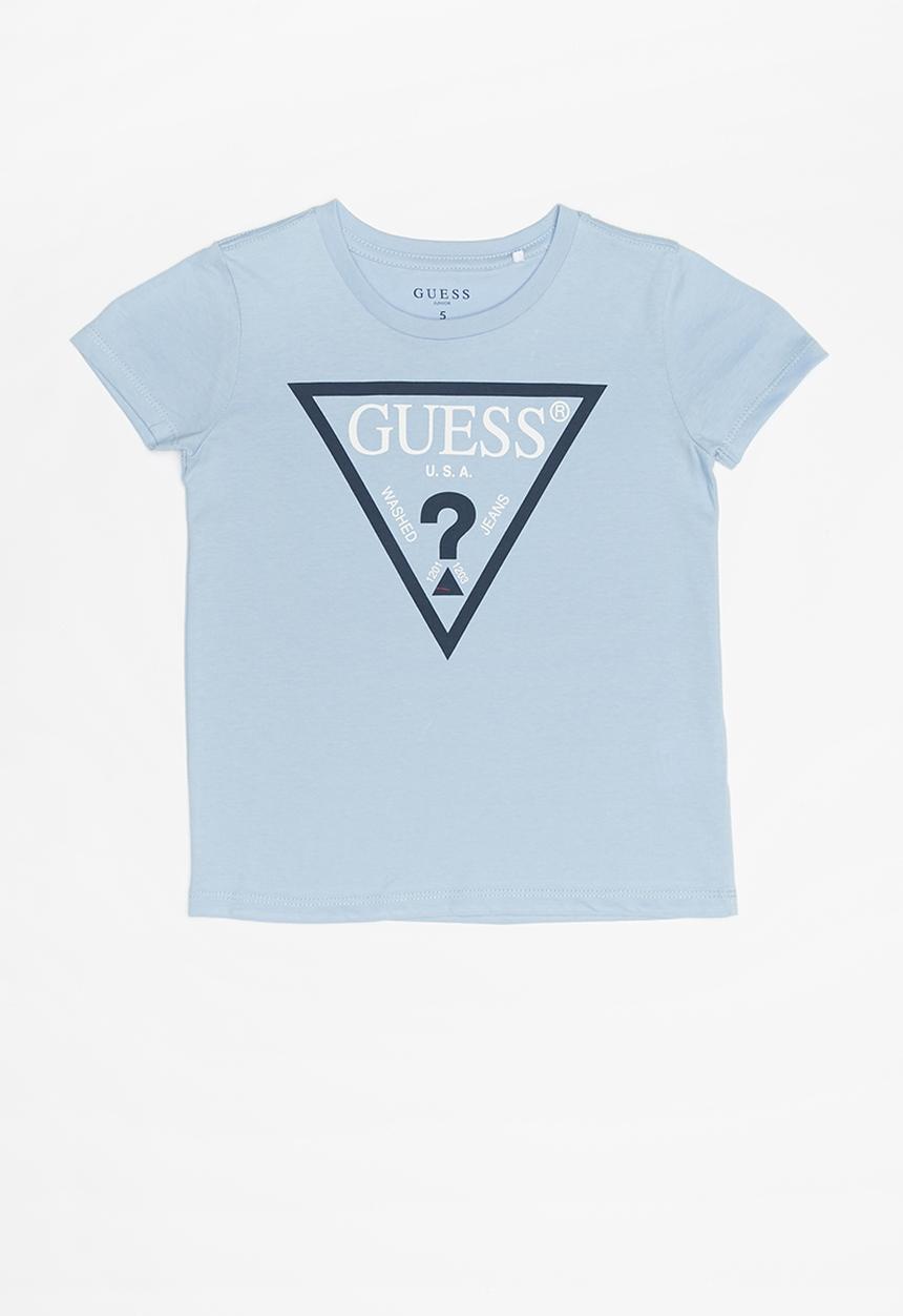 GUESS - Short sleeve guess iconic triangle tee - blue