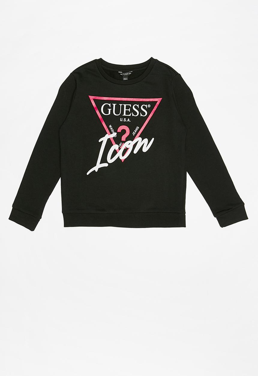 GUESS - Teens long sleeve icon active top - black