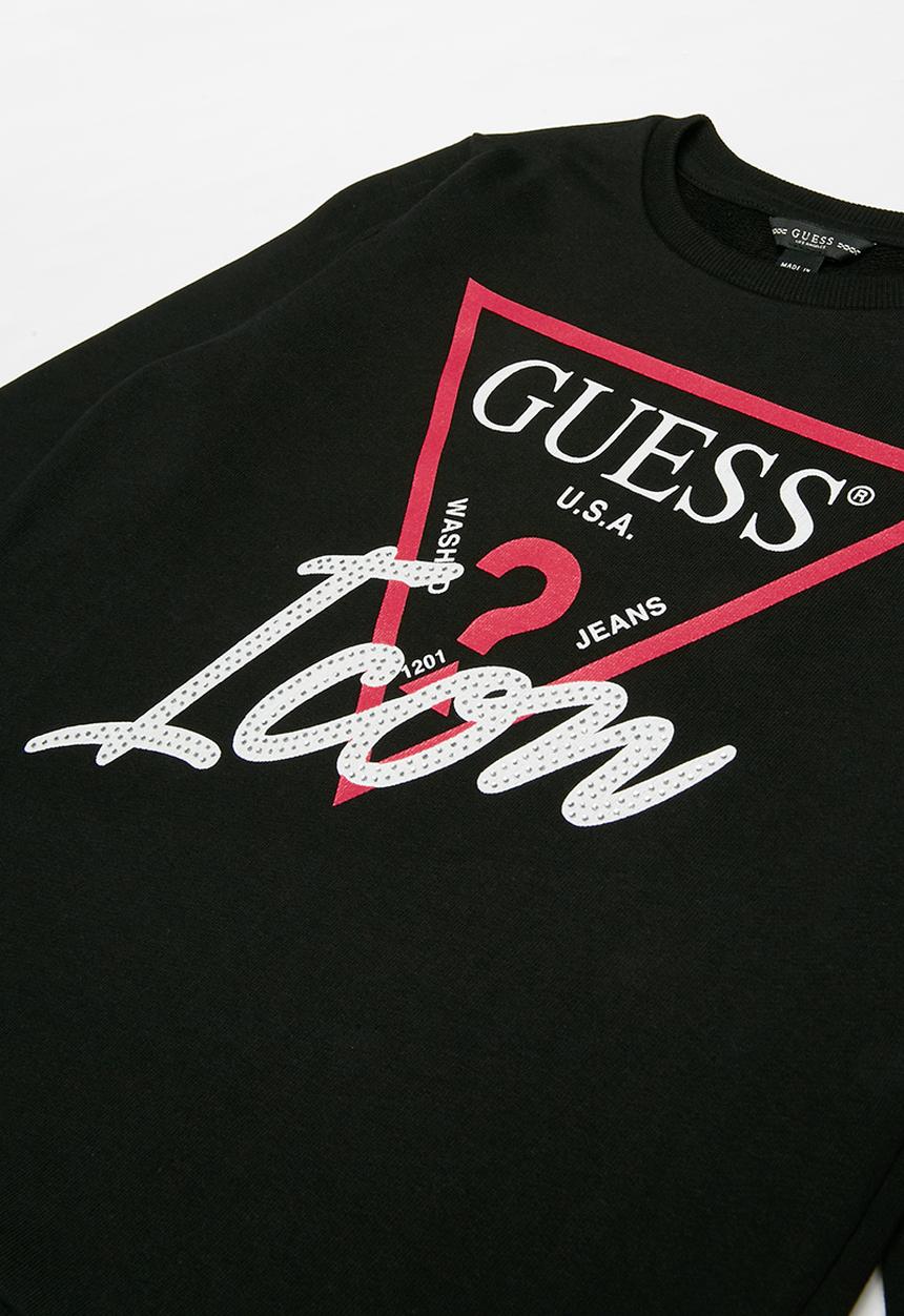 GUESS - Teens long sleeve icon active top - black