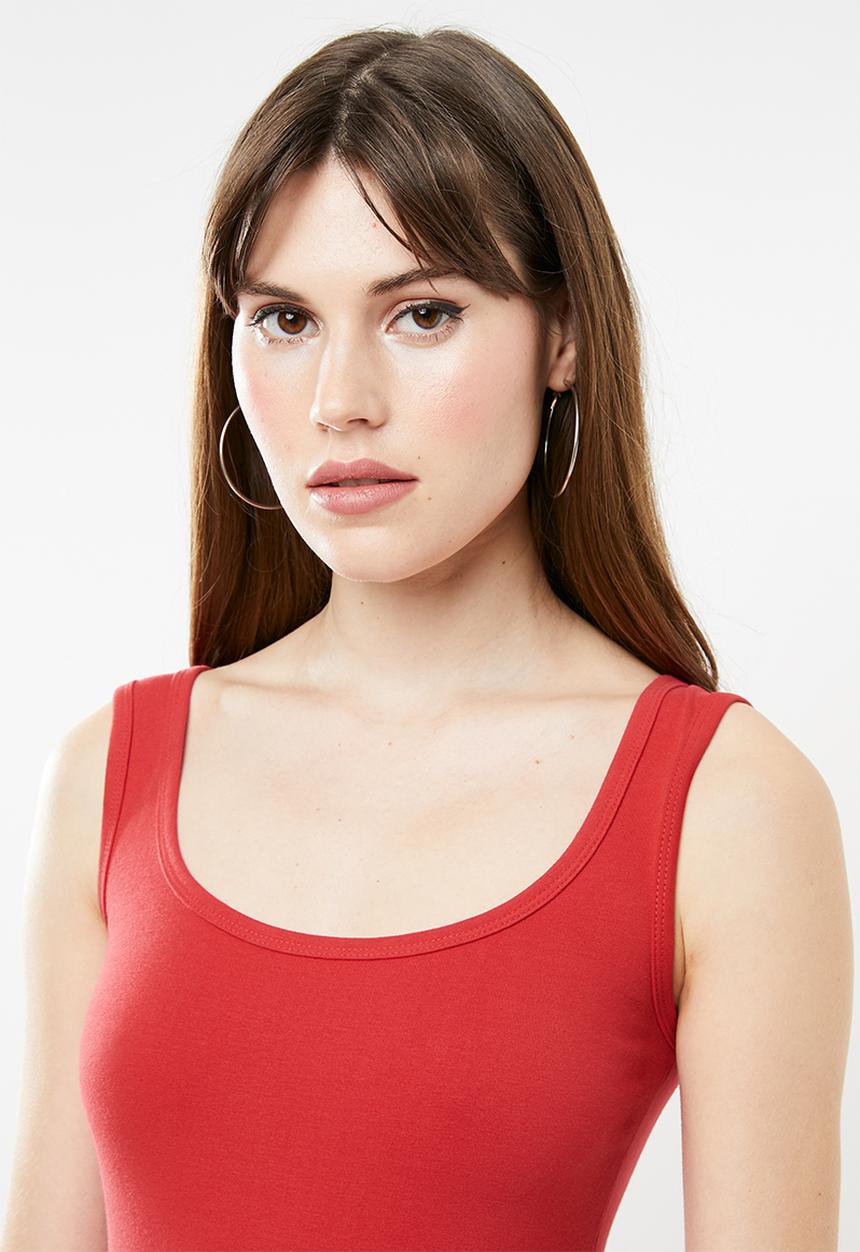 Supré  - Thick strap tank dress - red 
