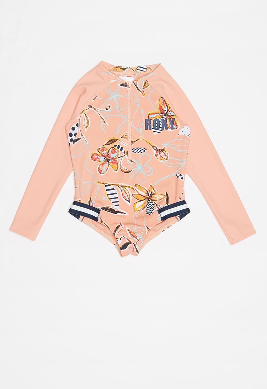 Roxy - Lets be roxy long sleeve onesie - coral