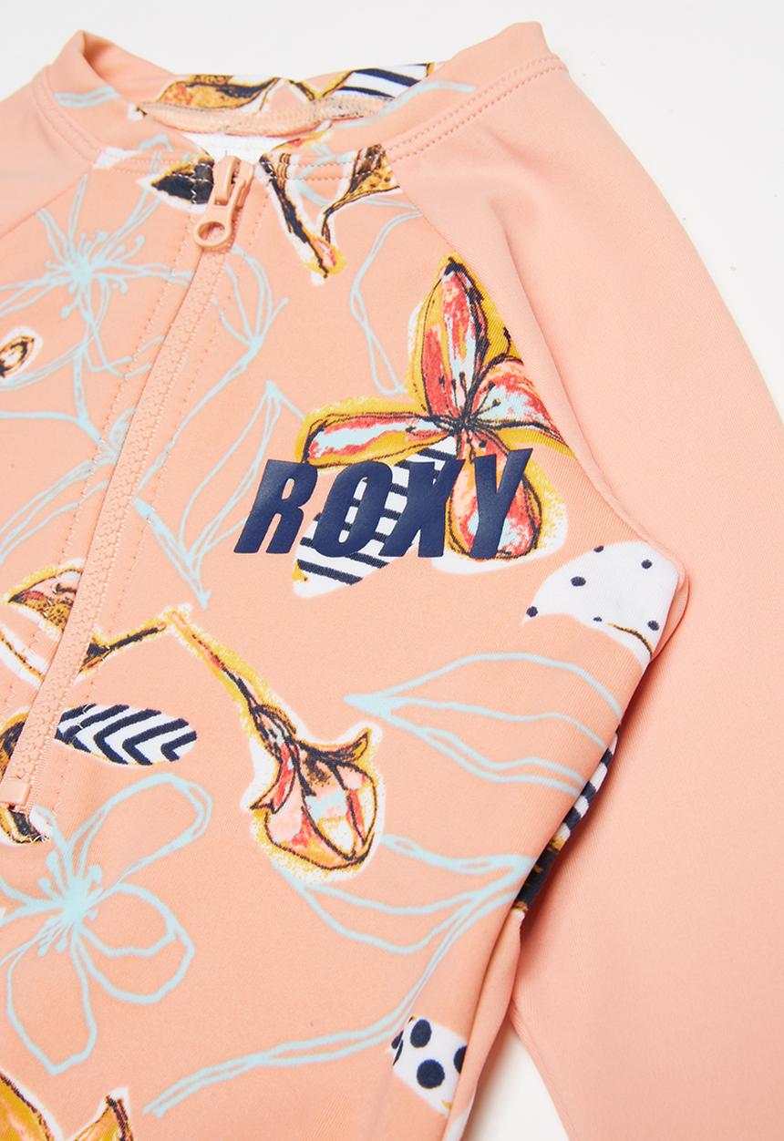 Roxy - Lets be roxy long sleeve onesie - coral