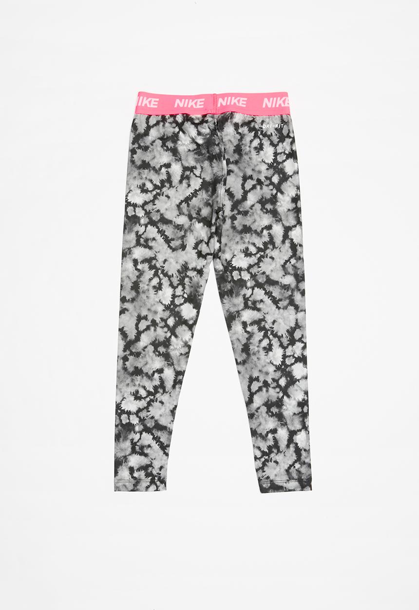 Nike - Nike dri-fit rainbow wash aop leggings - grey & pink