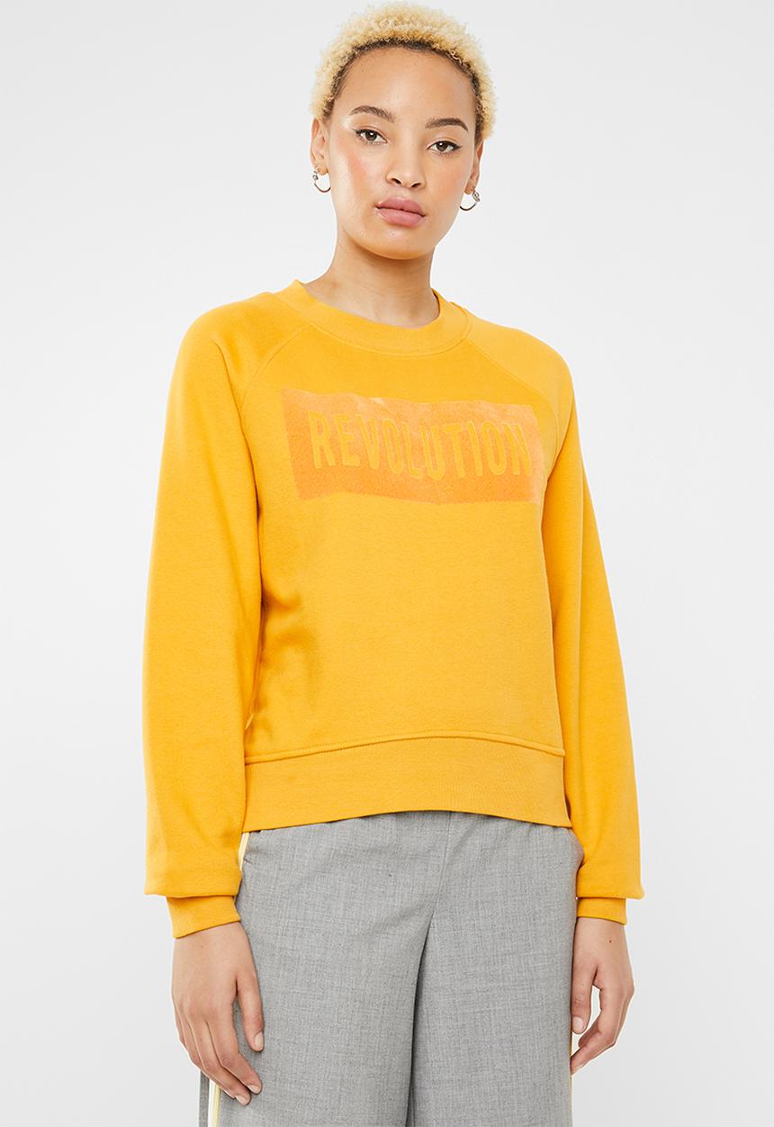 ONLY - Lotta long sleeve o-neck sweat - yellow