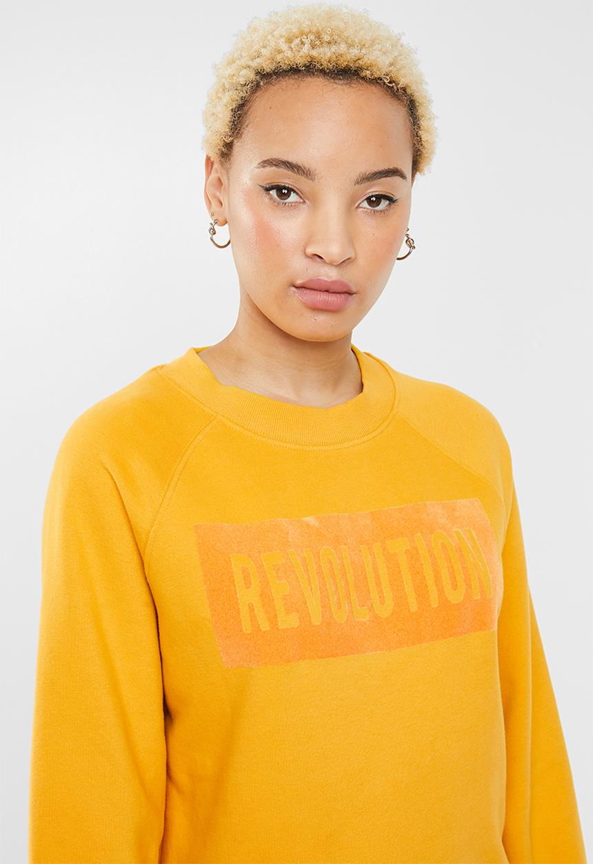ONLY - Lotta long sleeve o-neck sweat - yellow