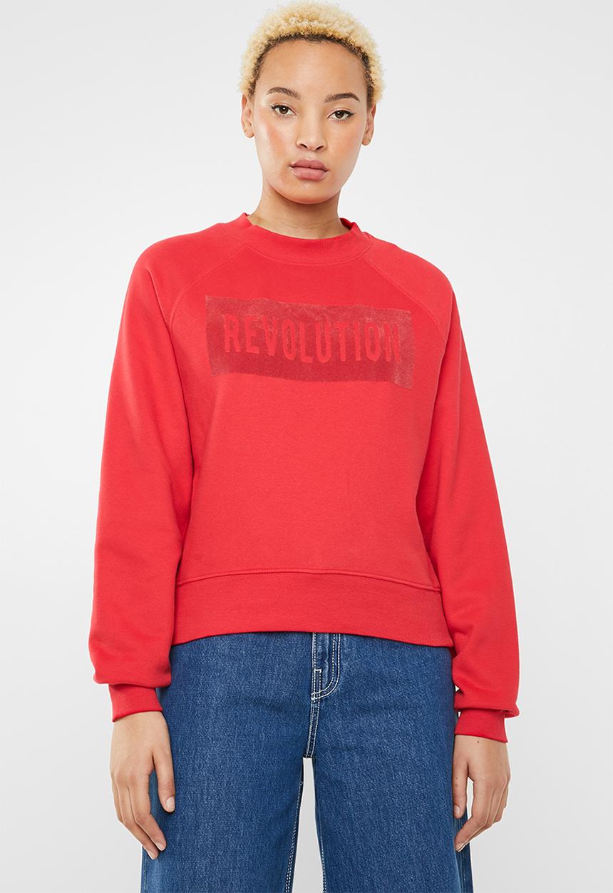 ONLY - Lotta long sleeve o-neck sweat- red