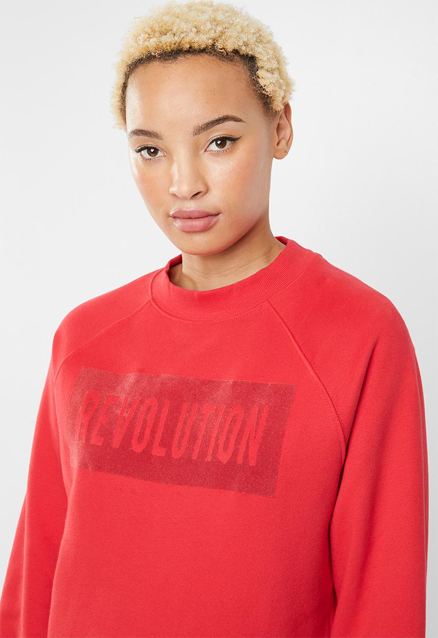 ONLY - Lotta long sleeve o-neck sweat- red