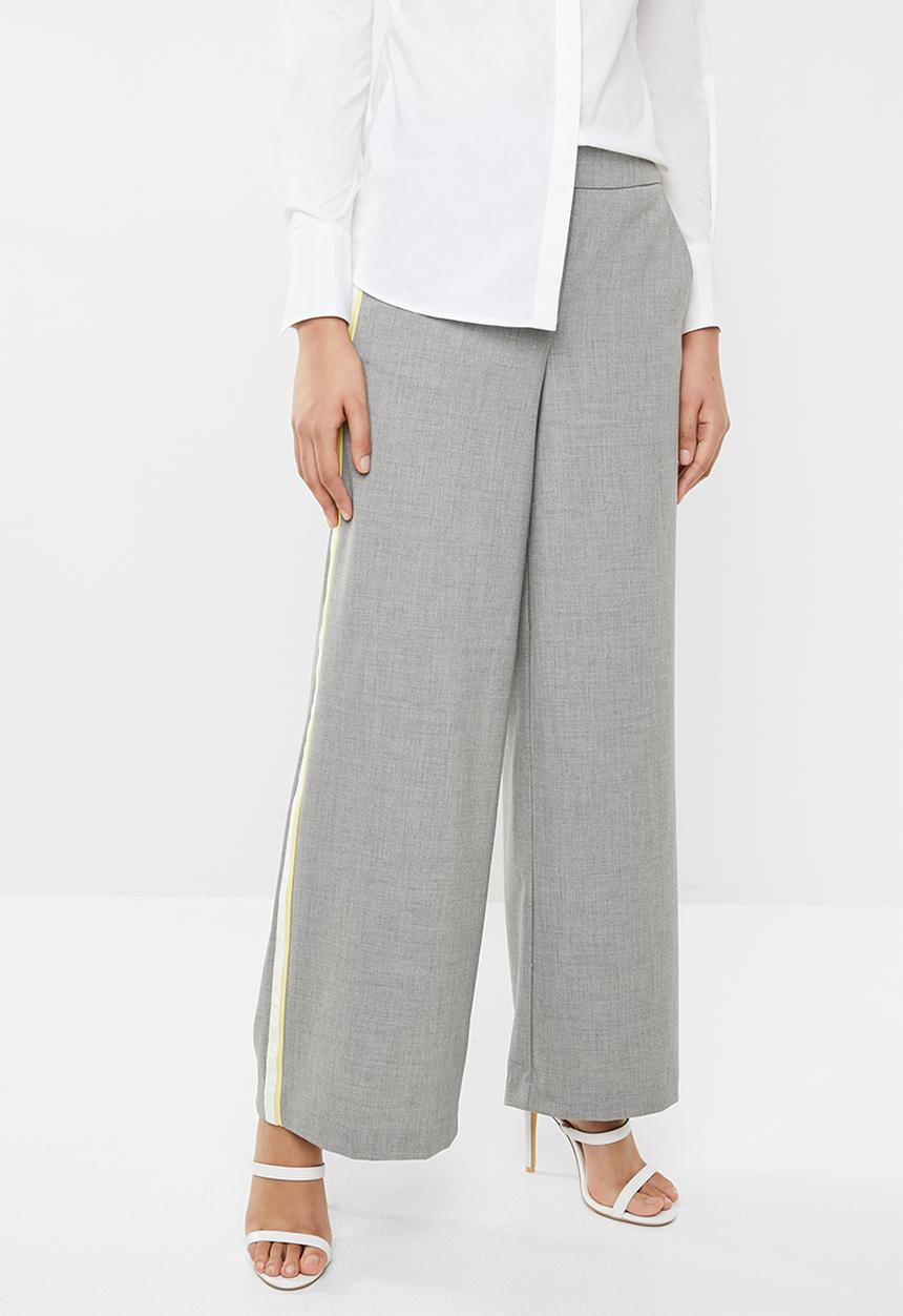 ONLY - Roma wide leg panel pants - grey 