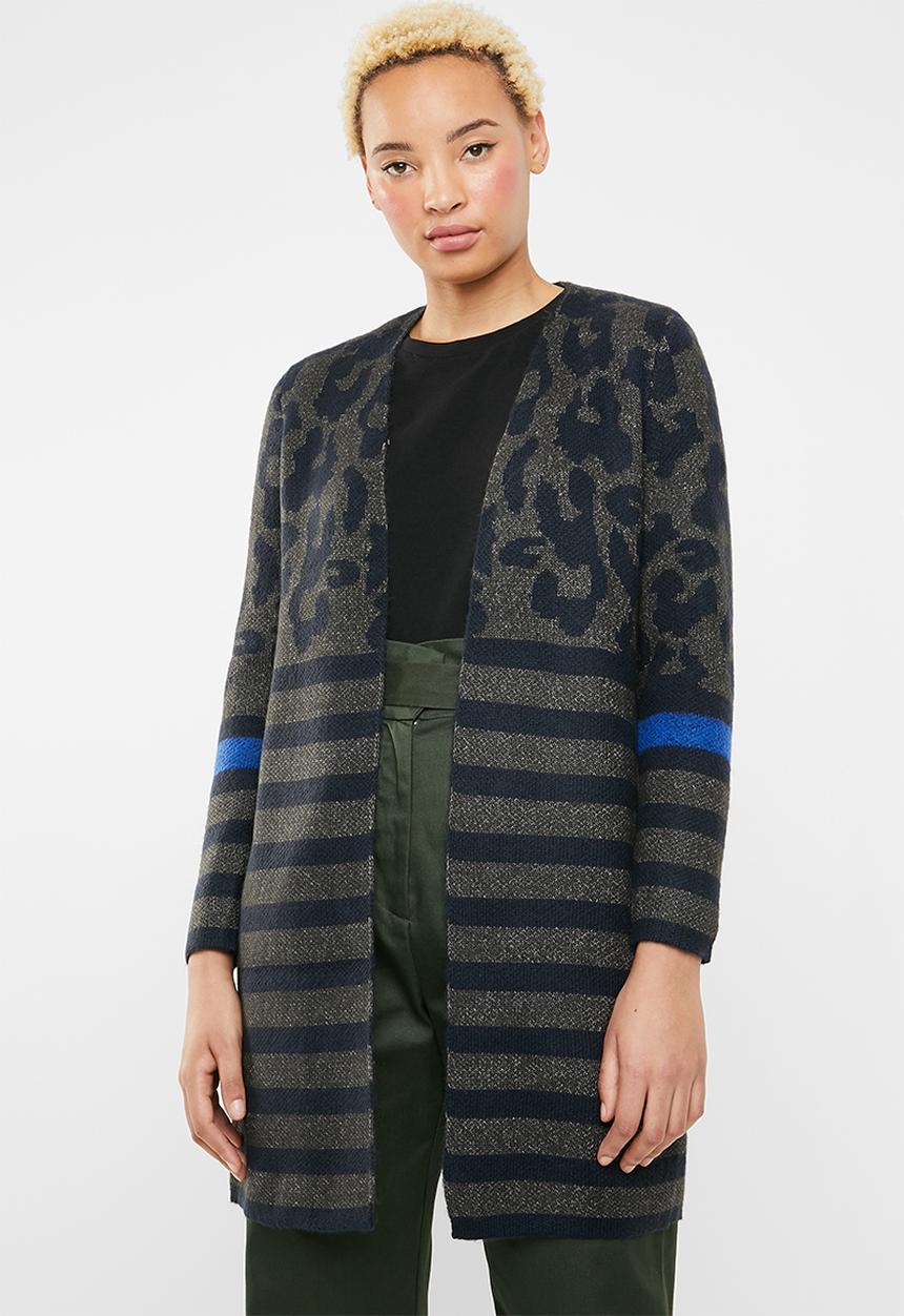 ONLY - New odine longsleeve open cardigan knit - green