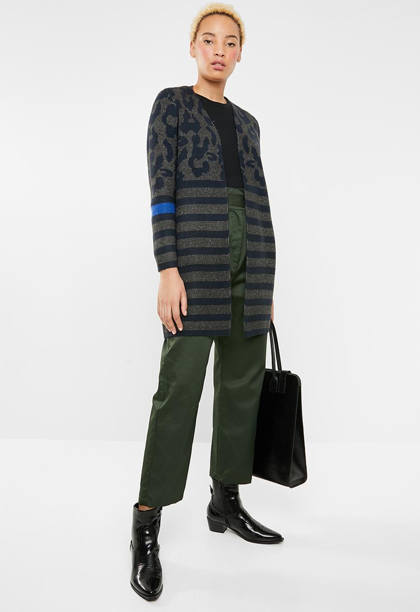 ONLY - New odine longsleeve open cardigan knit - green