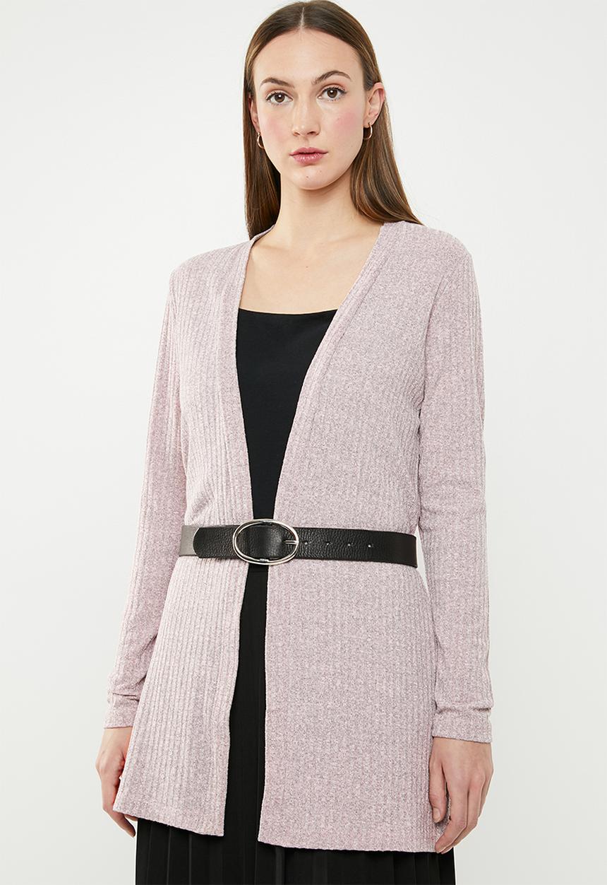 edit - Rib cardi - pink