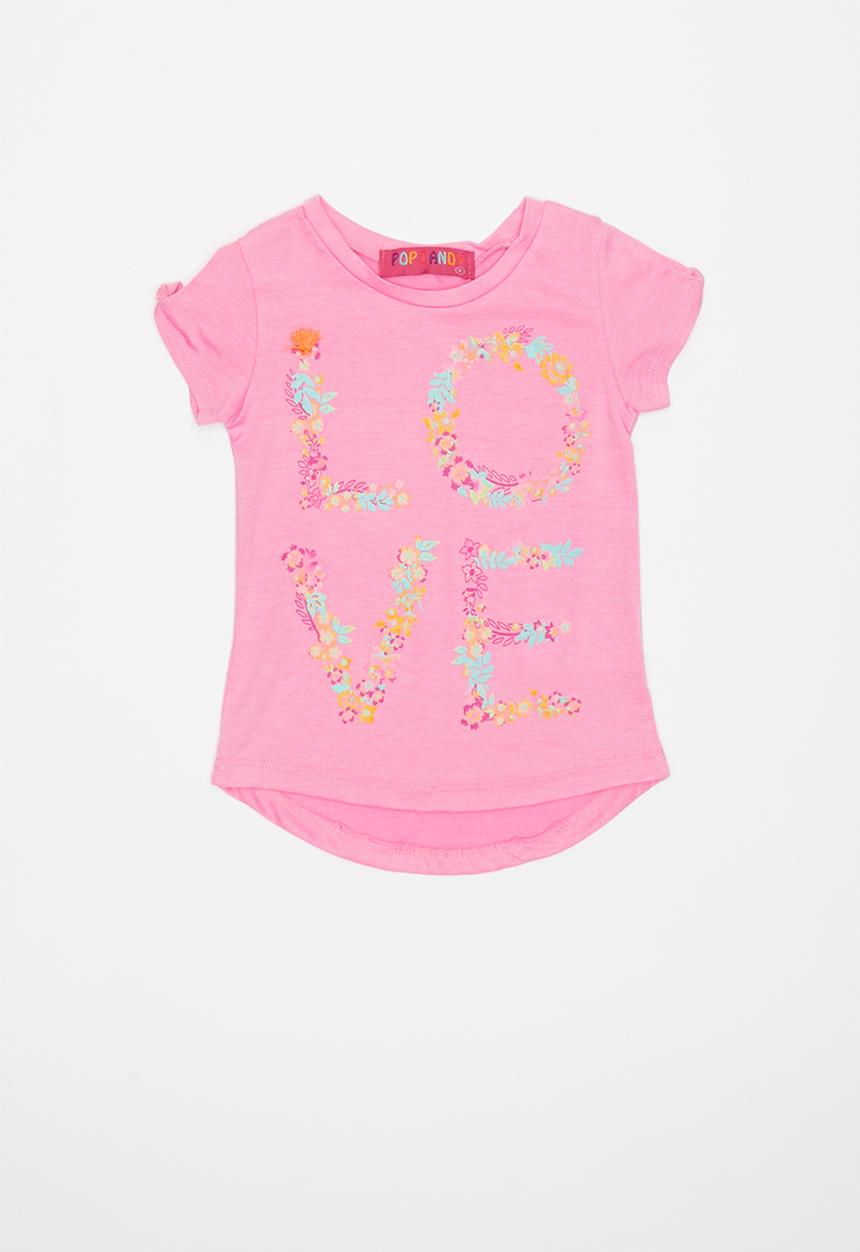 Pop Candy - Girls flower print tee - pink