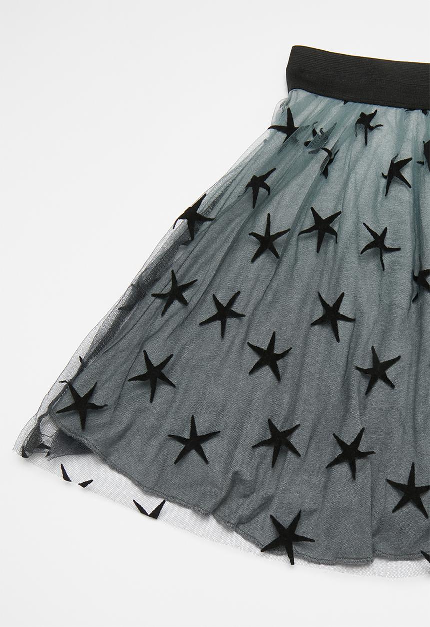 Pop Candy - Girls tiered skirts - black & grey