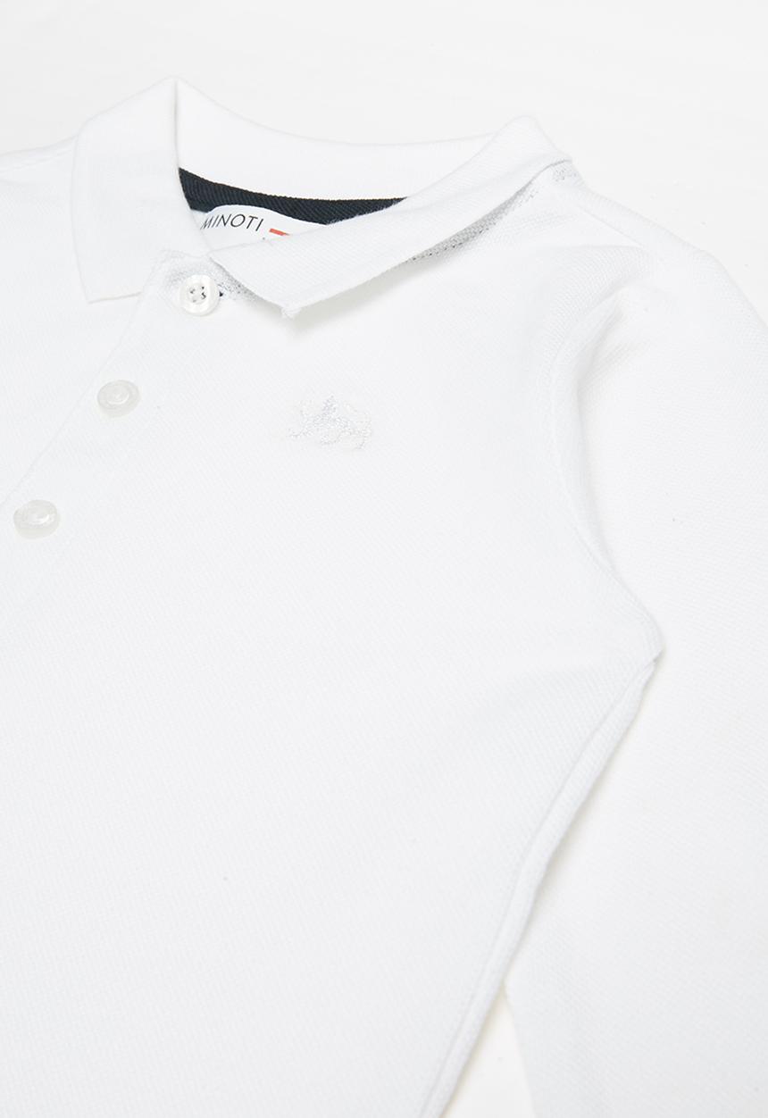 MINOTI - Basic long sleeve polo - white