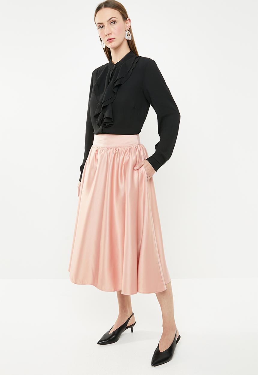 edit - High waist pleated skirt - pink