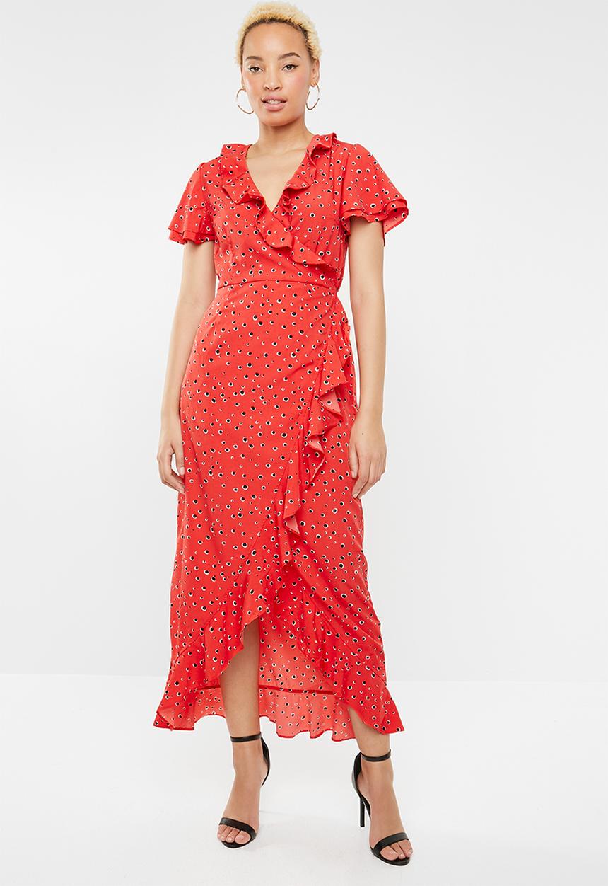 Vero Moda - Hanna short sleeve wrap maxi dress - multi