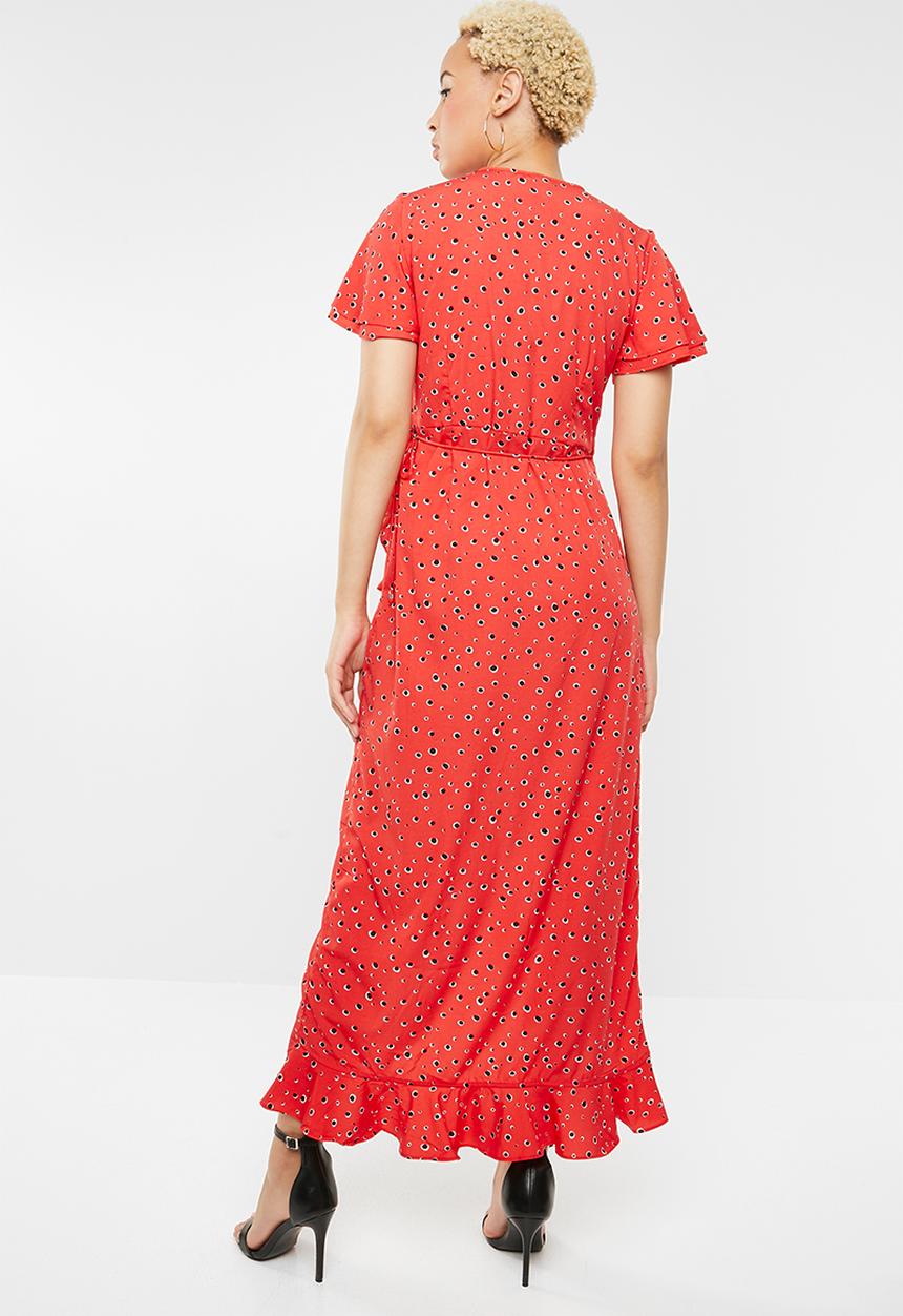 Vero Moda - Hanna short sleeve wrap maxi dress - multi