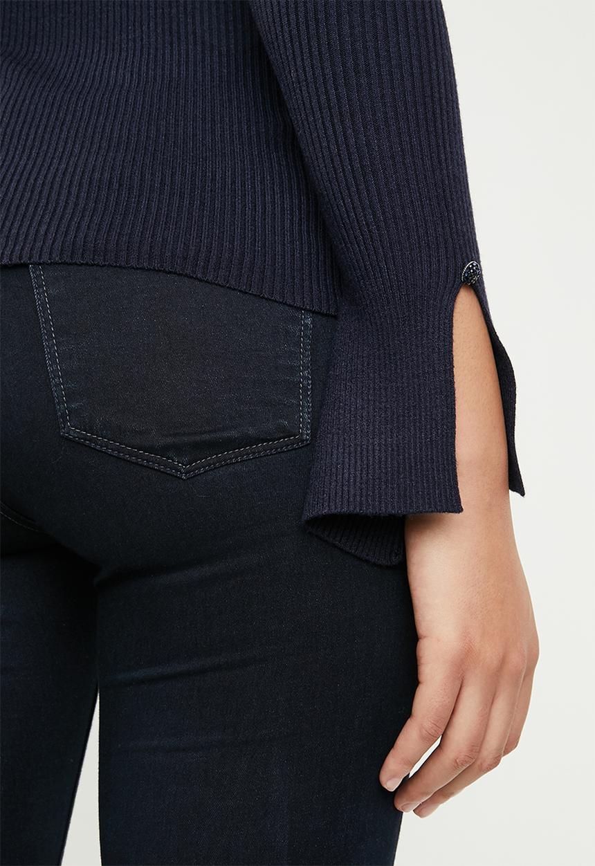 SISSY BOY - Logo knitwear with diamante buttons - navy