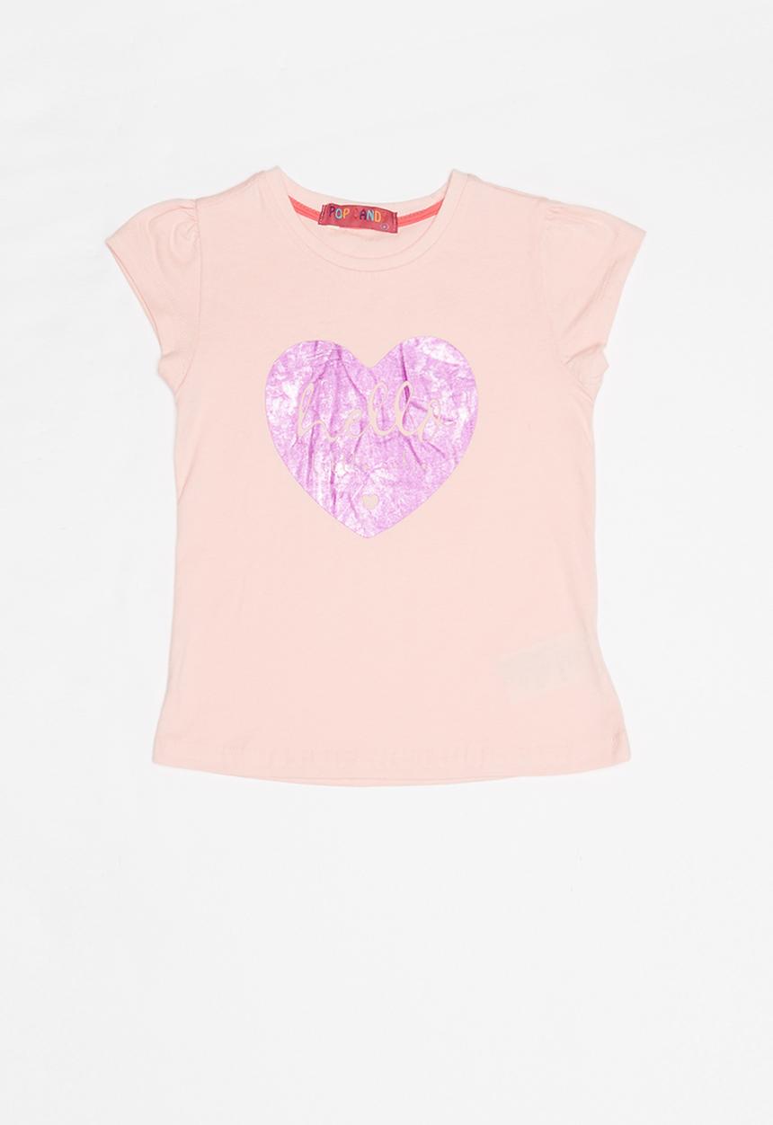 Pop Candy - Girls foil print tee - pink