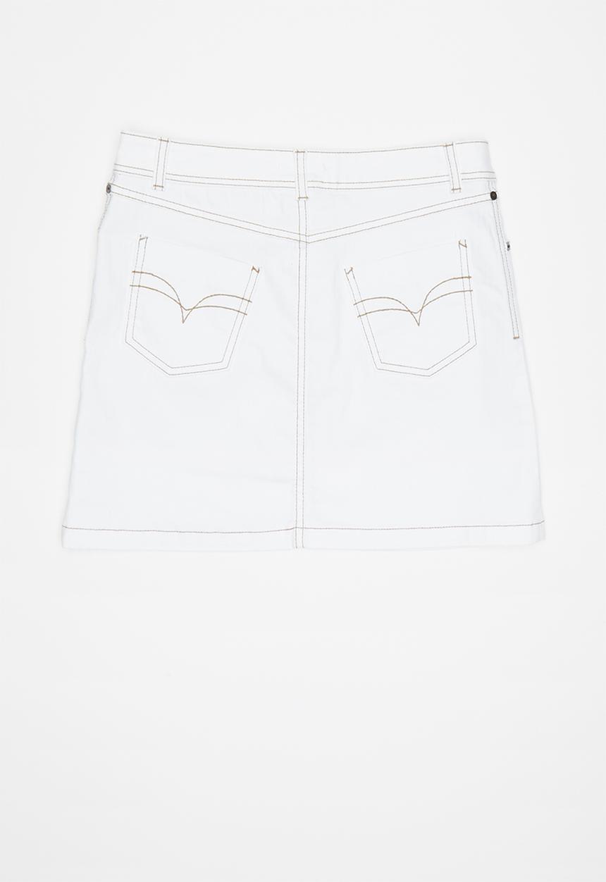 Pop Candy - Girls denim skirt - white