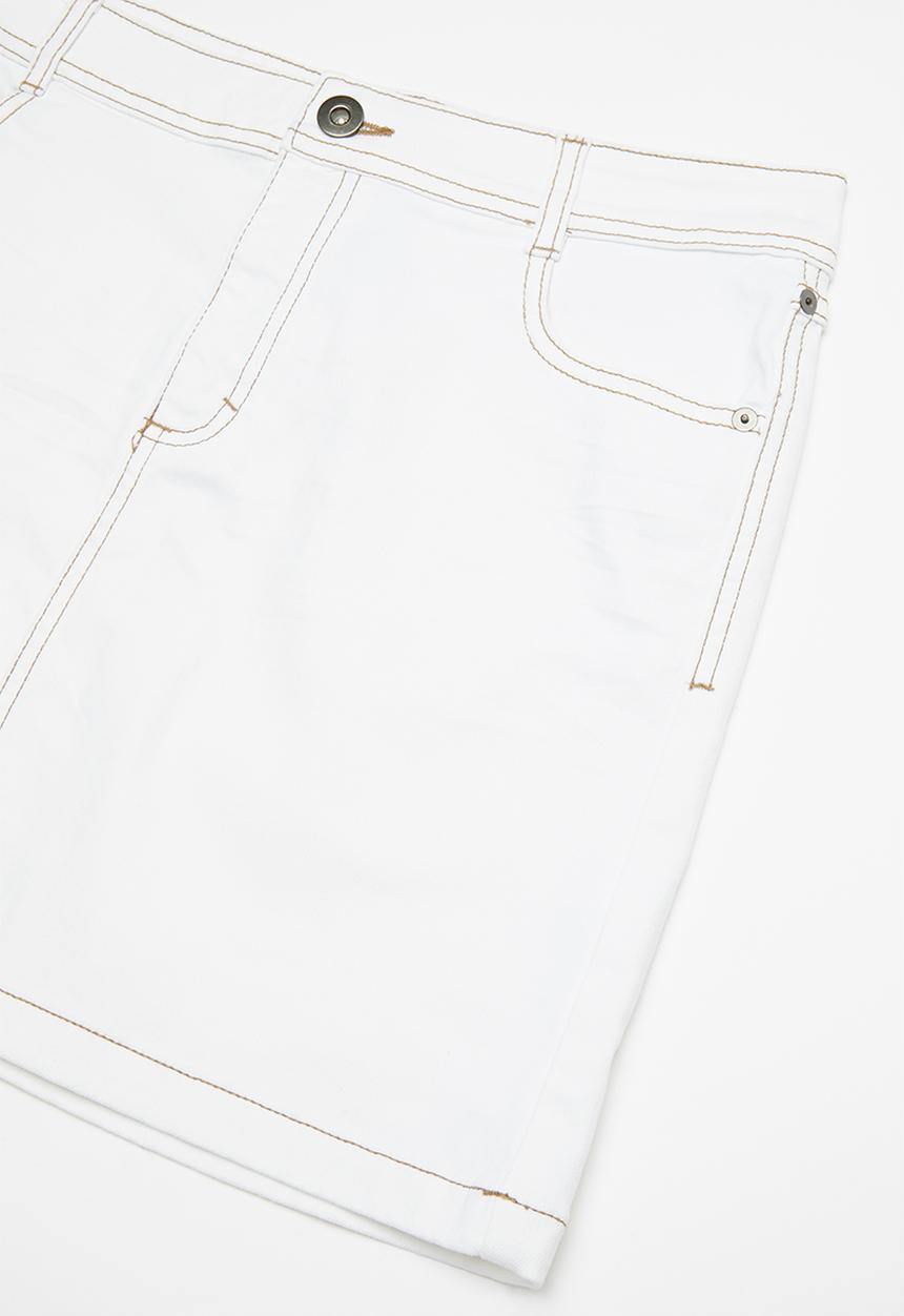 Pop Candy - Girls denim skirt - white