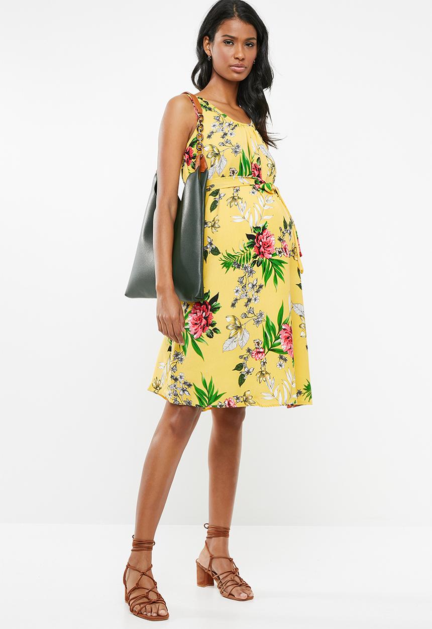Cherry Melon - Maternity Belted tunic dress - multi 
