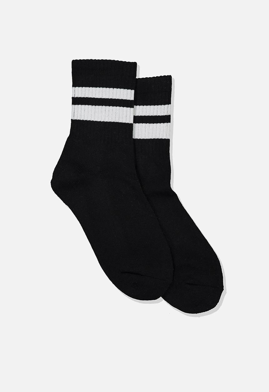 Cotton On - Ribbed crew socks - navy and white
