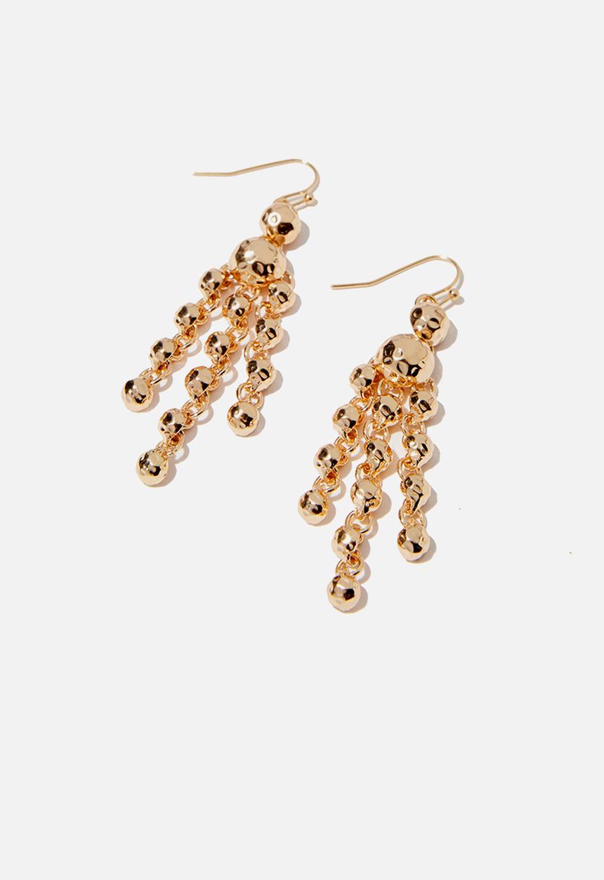 Cotton On - Denva bead earrings - gold