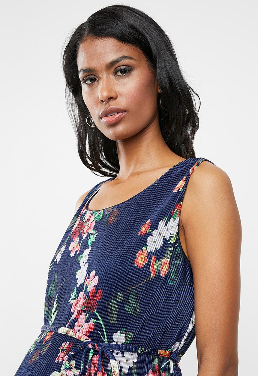 Cherry Melon - Maternity Plisse dress - navy