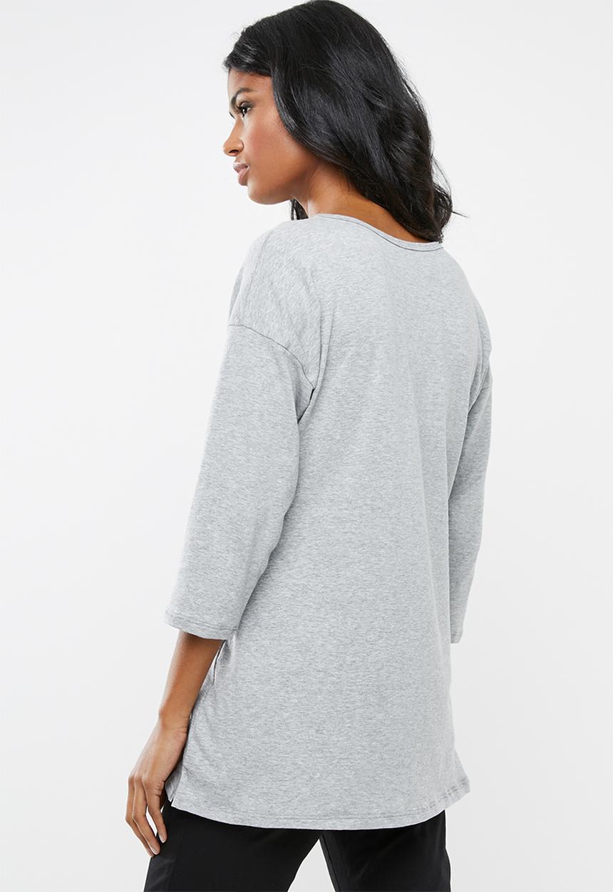 edit Maternity - Crew neck knit top - grey