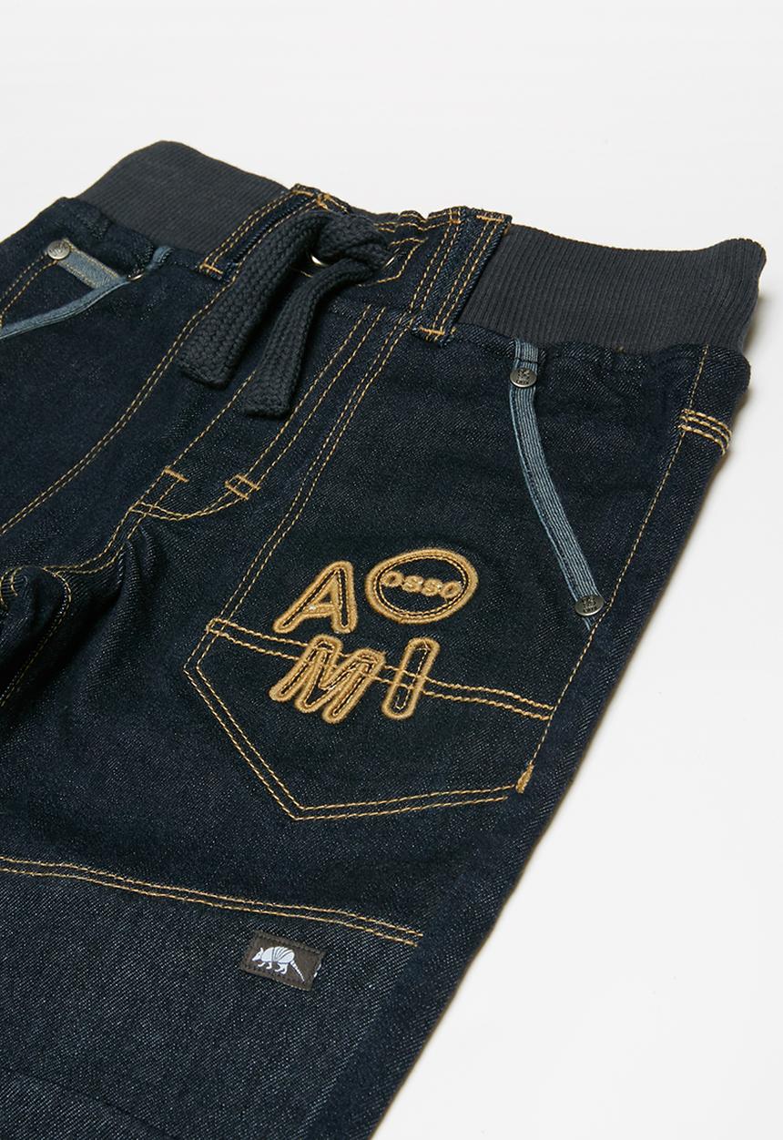 Pop Candy - Cuffed denim pannel knee - navy