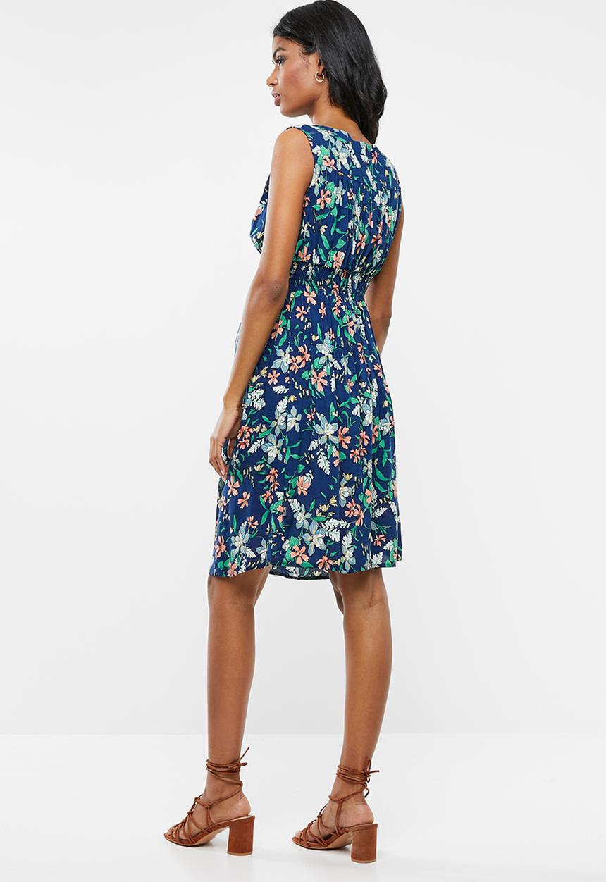Cherry Melon - Maternity Sleeveless smock button-thru dress - multi