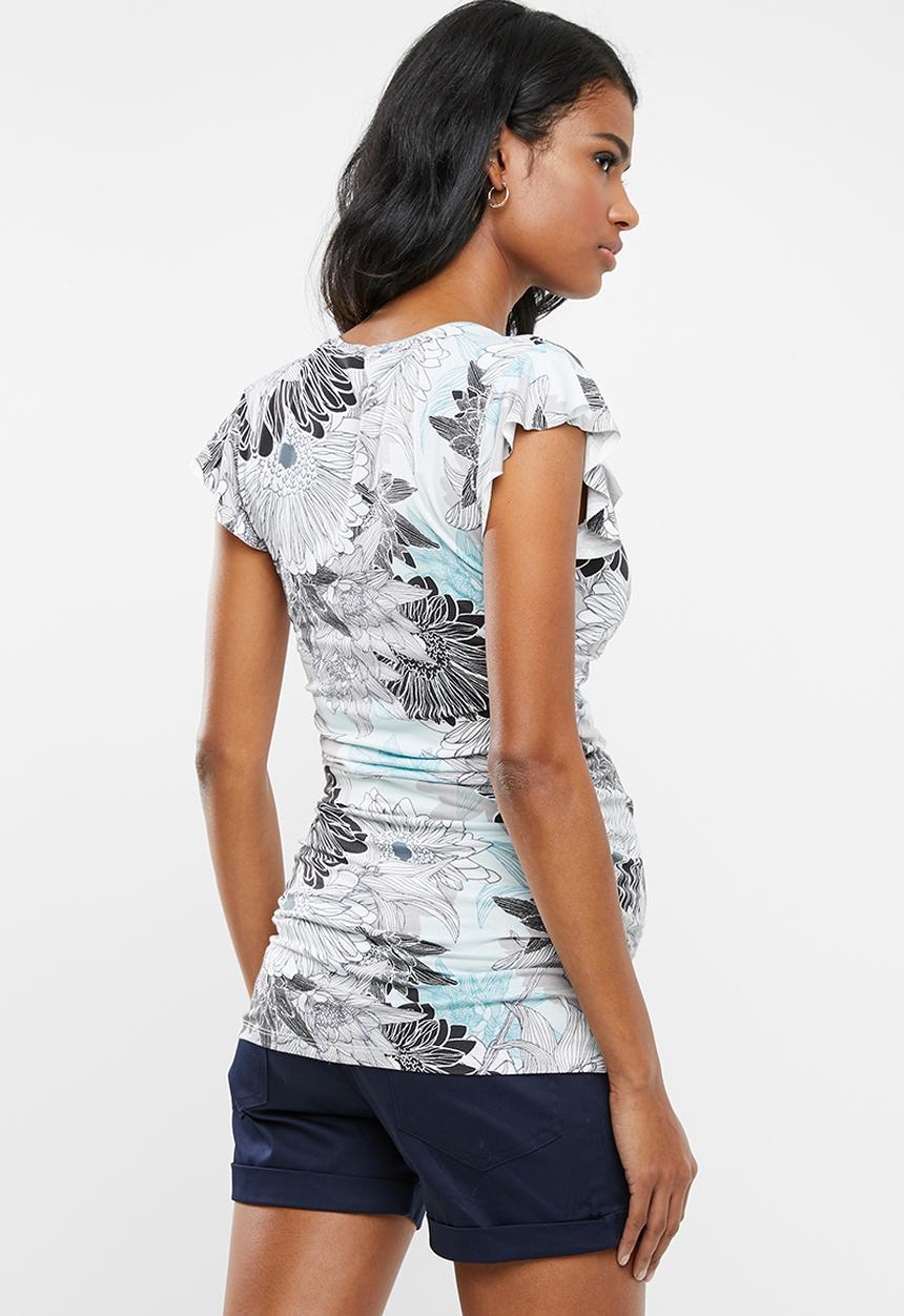 Cherry Melon - Flutter sleeve T-shirt - multi