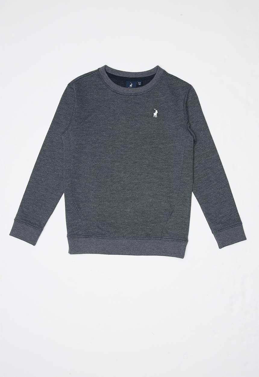 POLO - Boys blake long sleeve sweater - charcoal