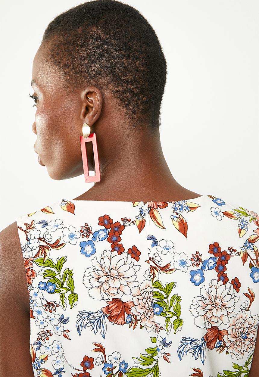 Revenge - Floral playsuit with front bow - multi