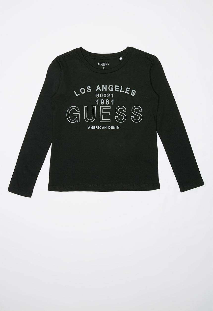 GUESS - Teens long sleeve guess los angeles tee - black