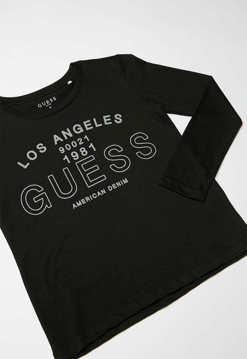 GUESS - Teens long sleeve guess los angeles tee - black